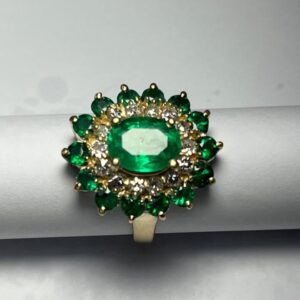 Ring with Emerald and Gold 12k